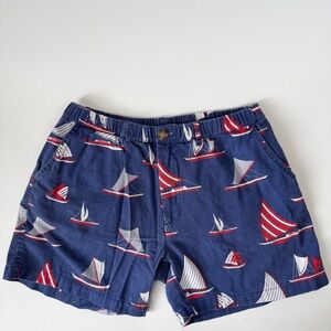 Chubbies USA Sailboats Men’s Shorts Red White Blue 5.5” Size M
